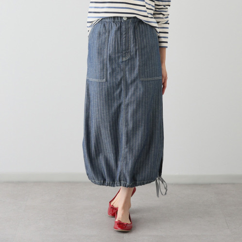 紺屋イチガントウキョウ ヘリンボーンデニム ワークスカート 紺屋イチガントウキョウ ヘリンボーンデニム ワークスカート