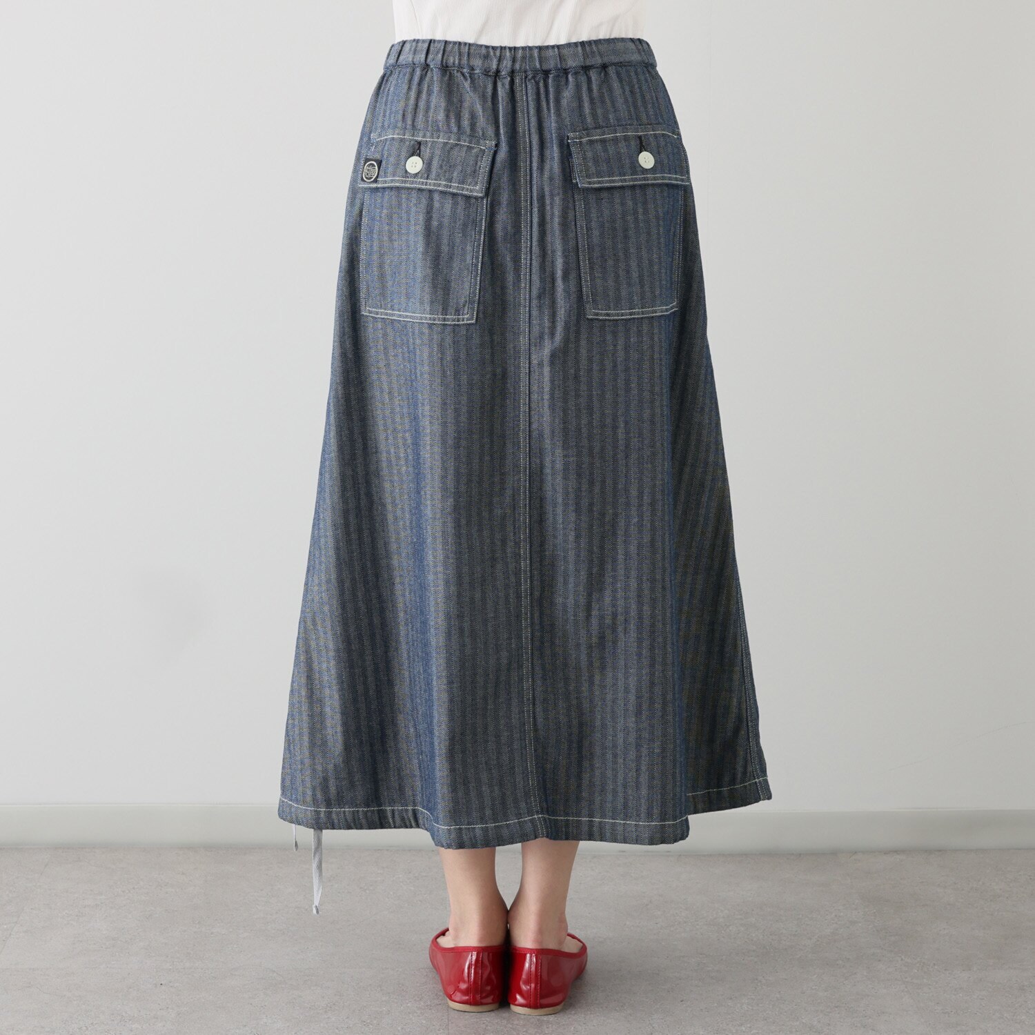紺屋イチガントウキョウ ヘリンボーンデニム ワークスカート