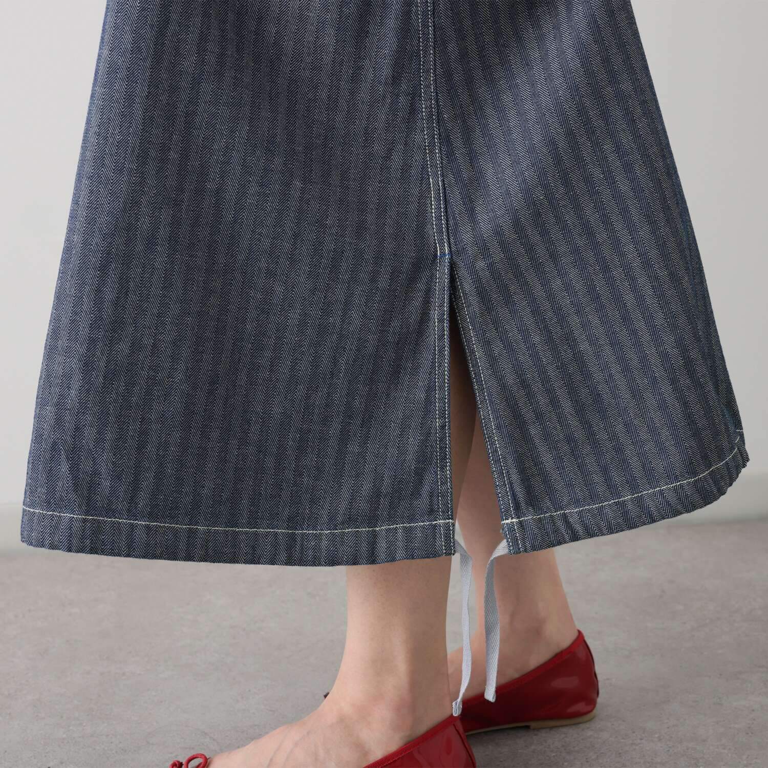 紺屋イチガントウキョウ ヘリンボーンデニム ワークスカート
