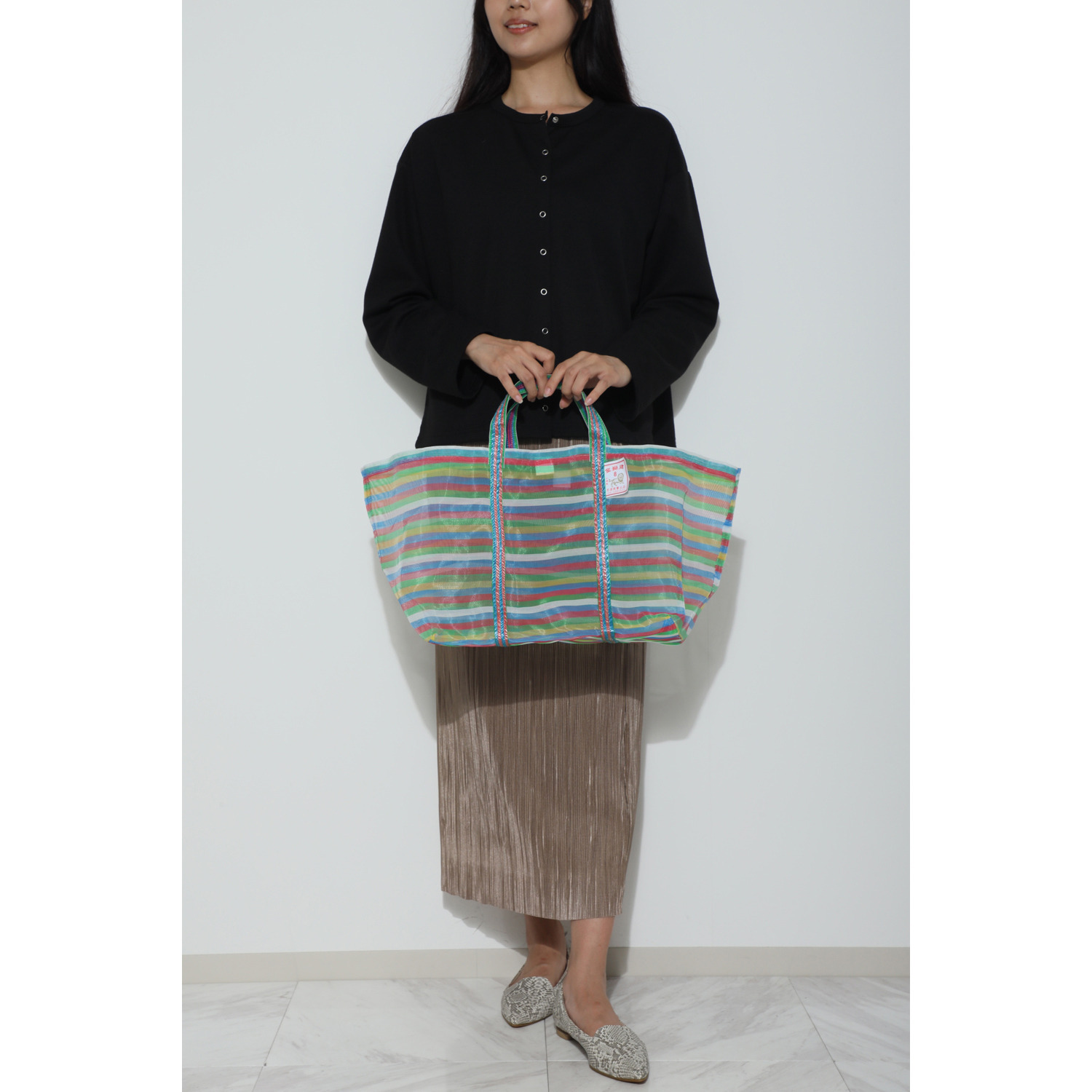 台湾漁師網バッグ マチありトートバッグ ＜８号＞