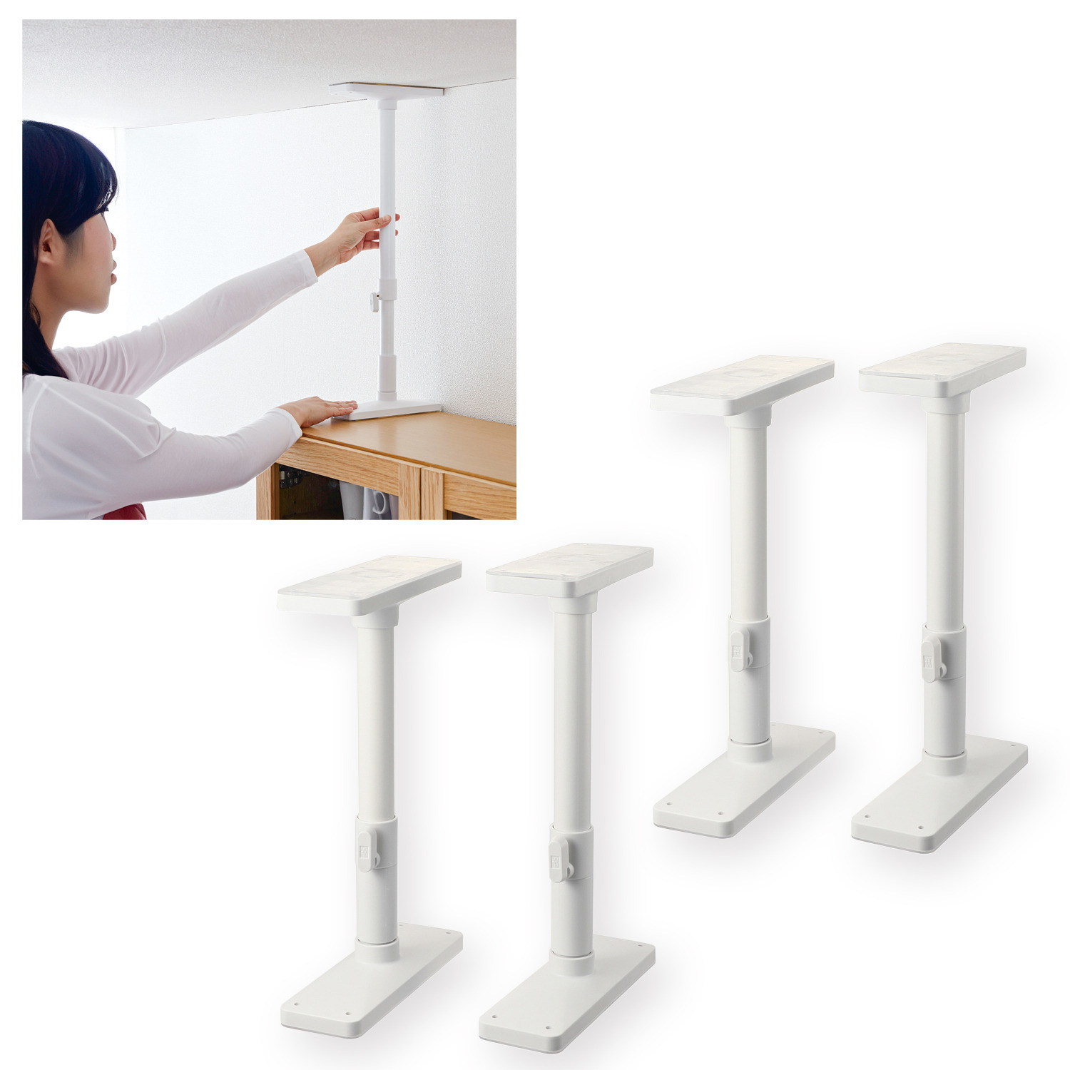 老舗突っ張り棒メーカー発 家具転倒防止ポール ２組セット ＜Ｍサイズ＞