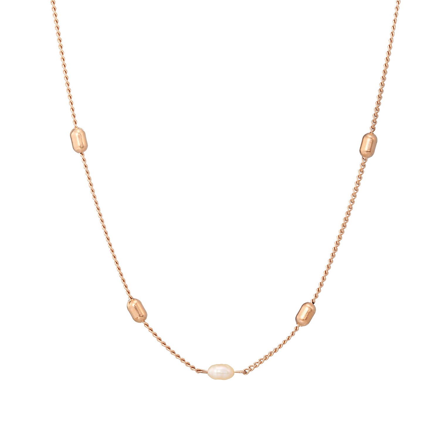 カリーナ・ペルラ ステンレスパーツ＆ ベビー淡水パール ステーションネックレス