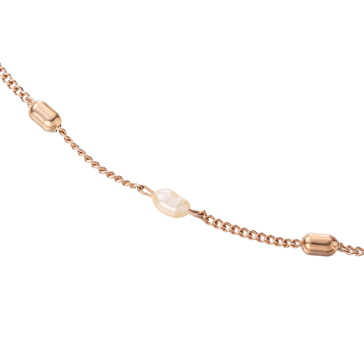 カリーナ・ペルラ ステンレスパーツ＆ ベビー淡水パール ステーションネックレス