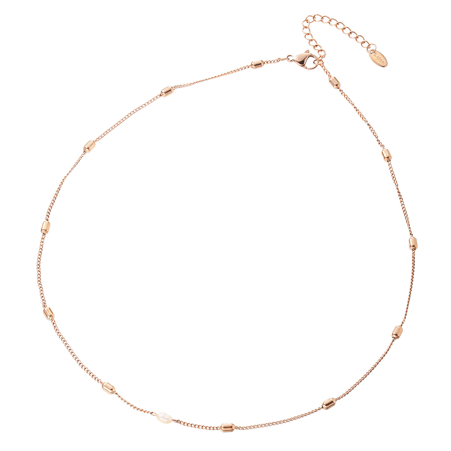 カリーナ・ペルラ ステンレスパーツ＆ ベビー淡水パール ステーションネックレス