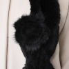 コサージュ付 ミンクヤーンマフラー
