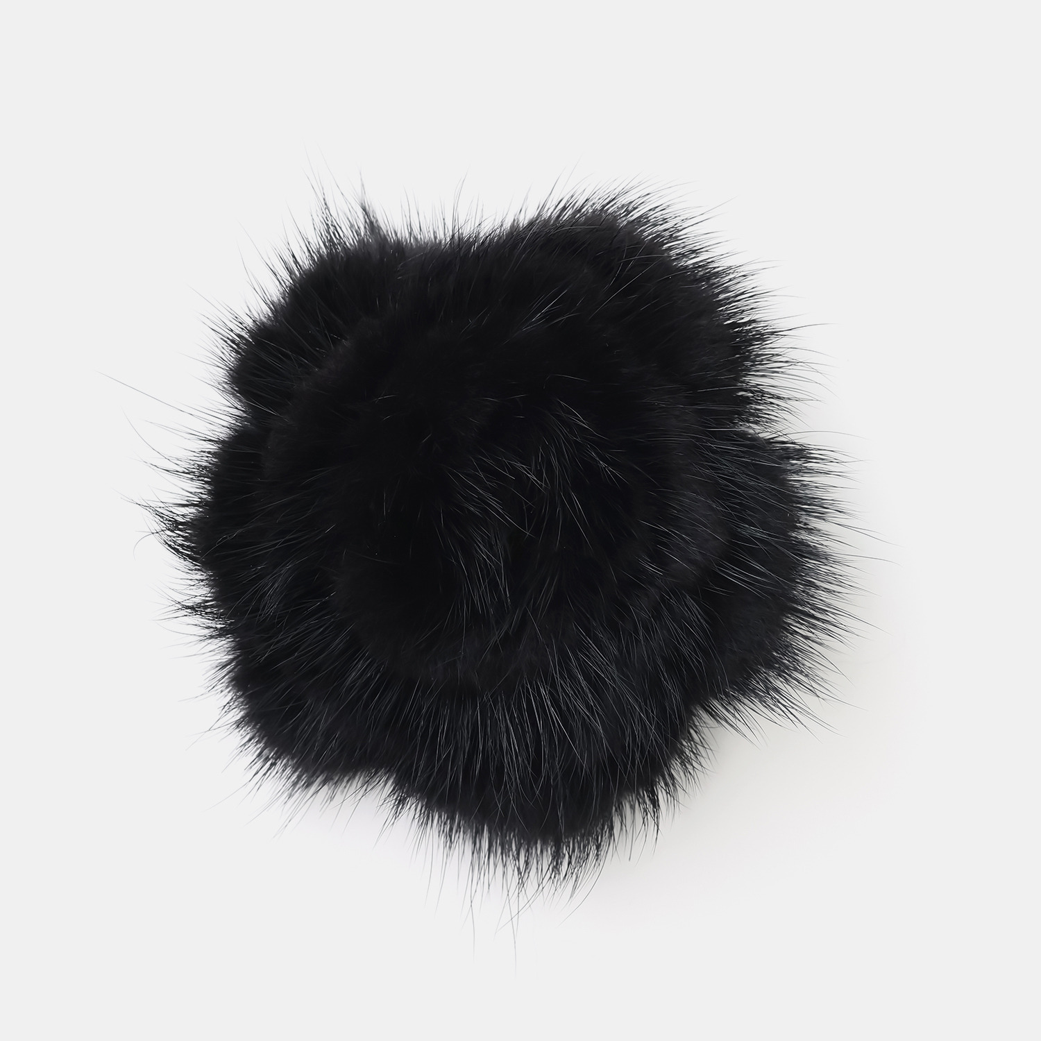 コサージュ付 ミンクヤーンマフラー