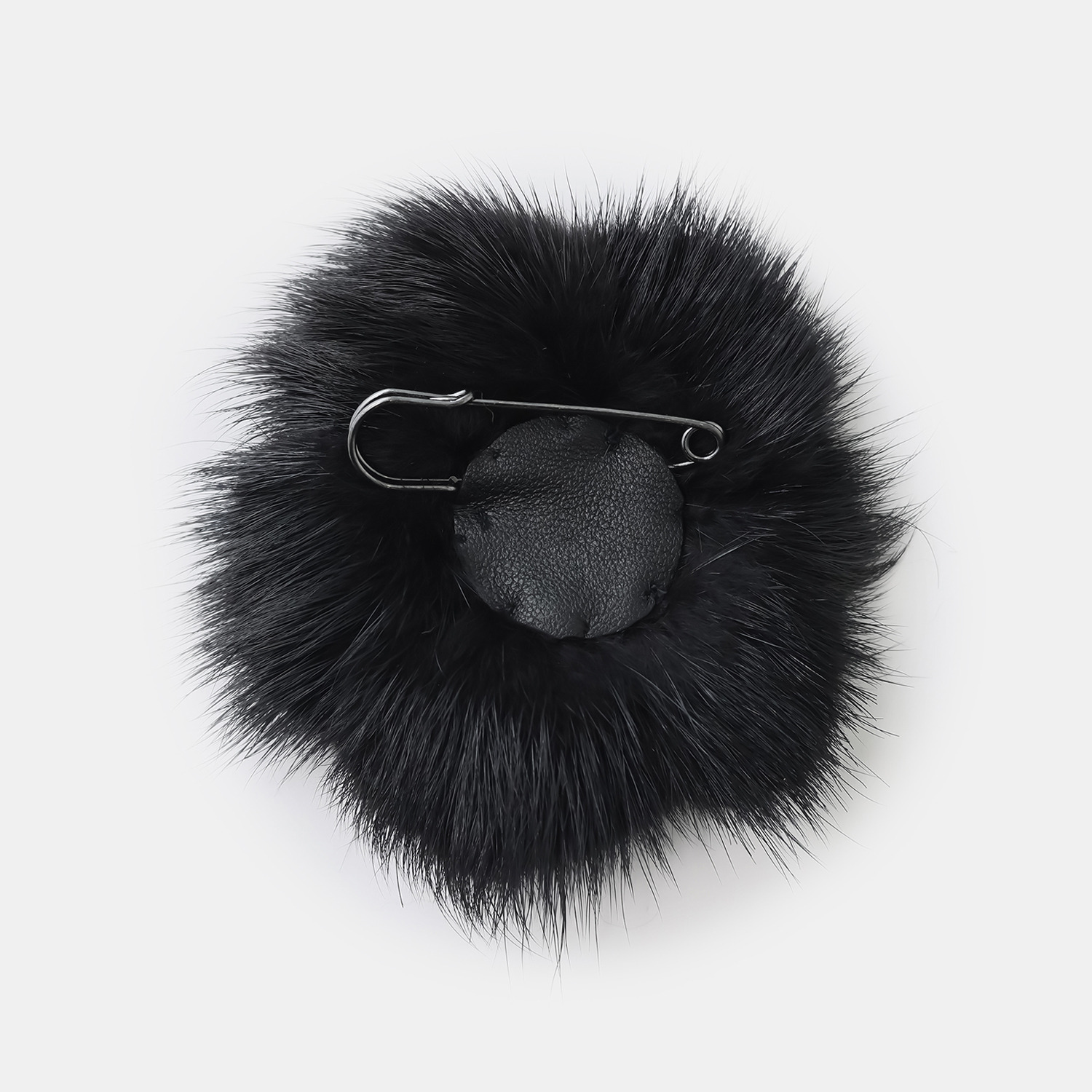 コサージュ付 ミンクヤーンマフラー