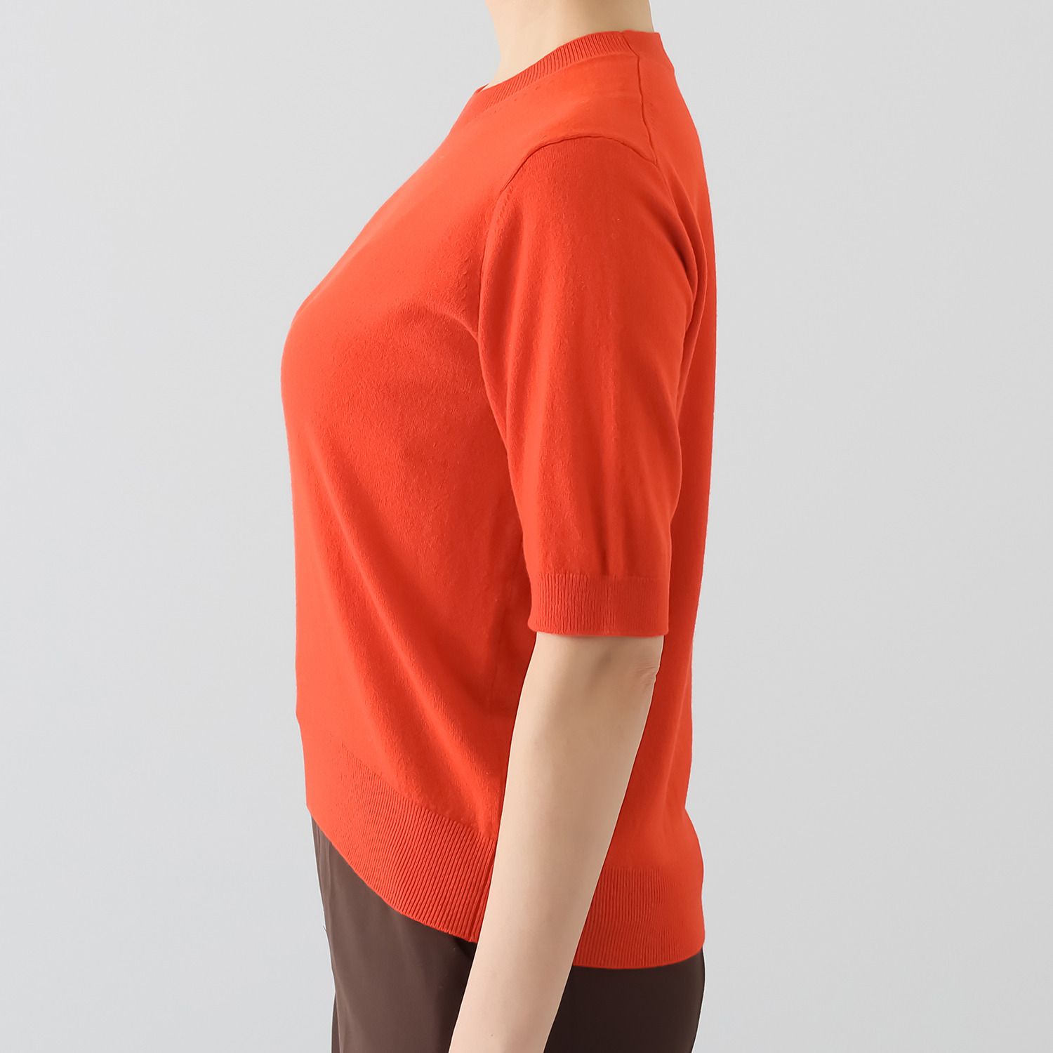 ミア　アミカ イタリア・ カリアッジ社製糸使用 こだわりのウールカシミヤ 半袖プルオーバー