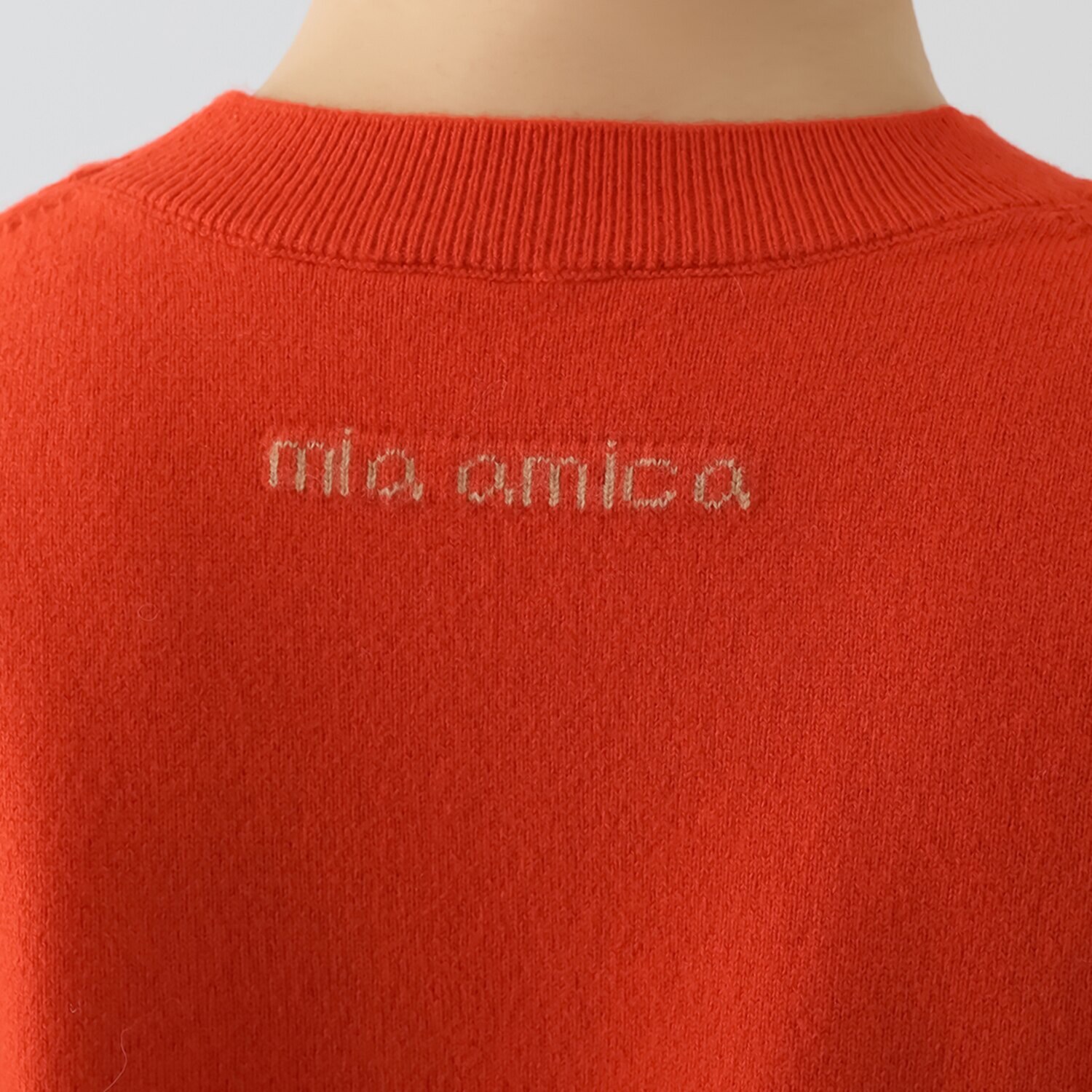 ミア　アミカ イタリア・ カリアッジ社製糸使用 こだわりのウールカシミヤ 半袖プルオーバー