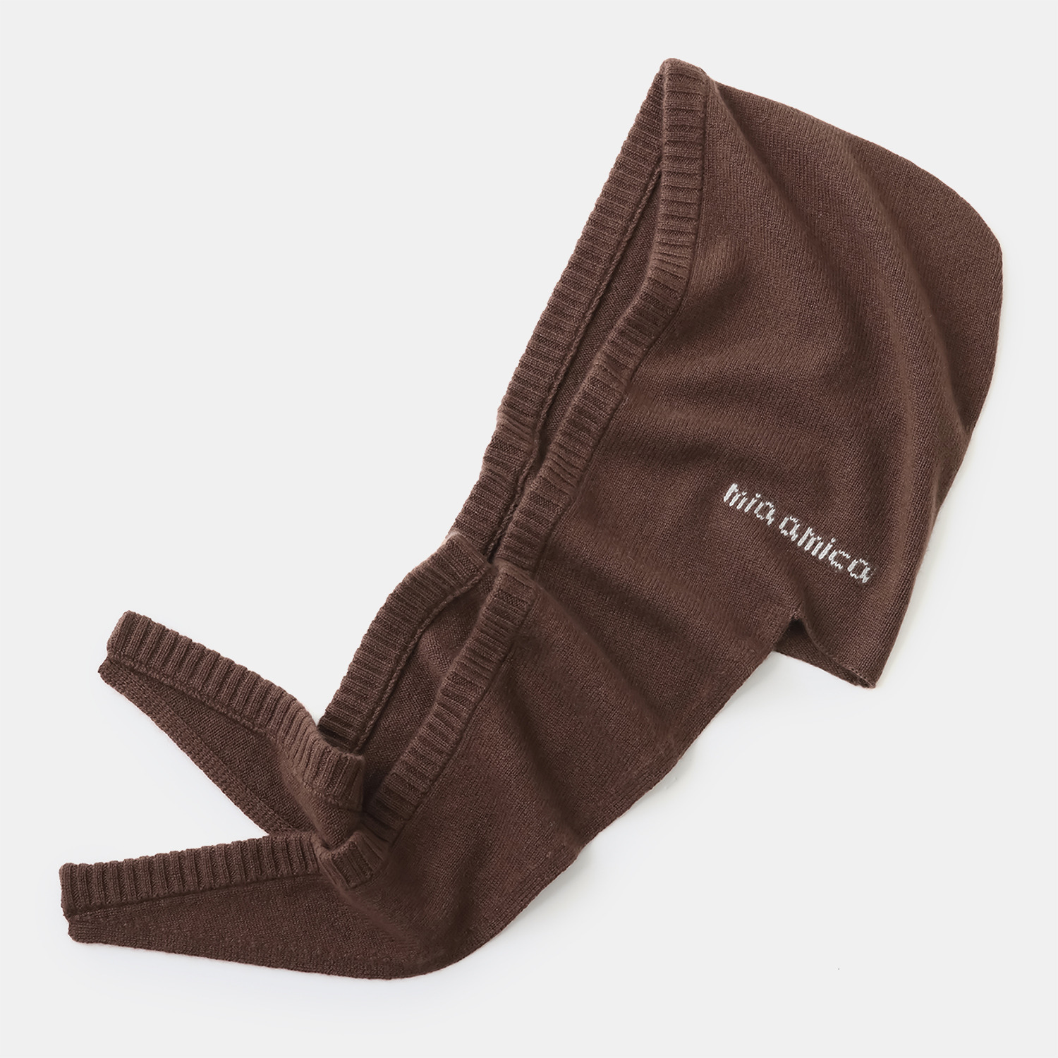 ミア　アミカ イタリア・ カリアッジ社製糸使用 こだわりの カシミヤ１００％ フードモフ