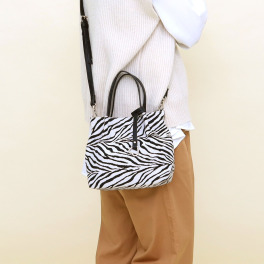 クーコ アニマル柄 ツマミハンドル ２ウェイミニトートバッグ