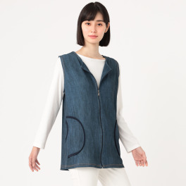 ダジュール デニム調プリント ベスト