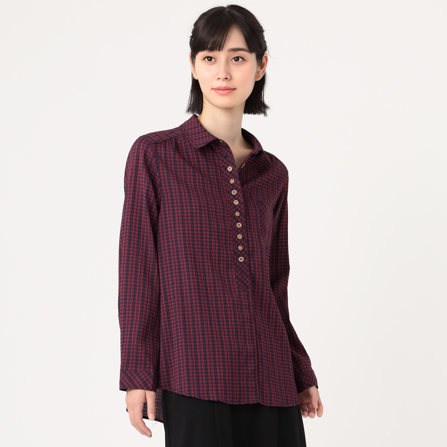 ダジュール ギンガムチェック ブラウス