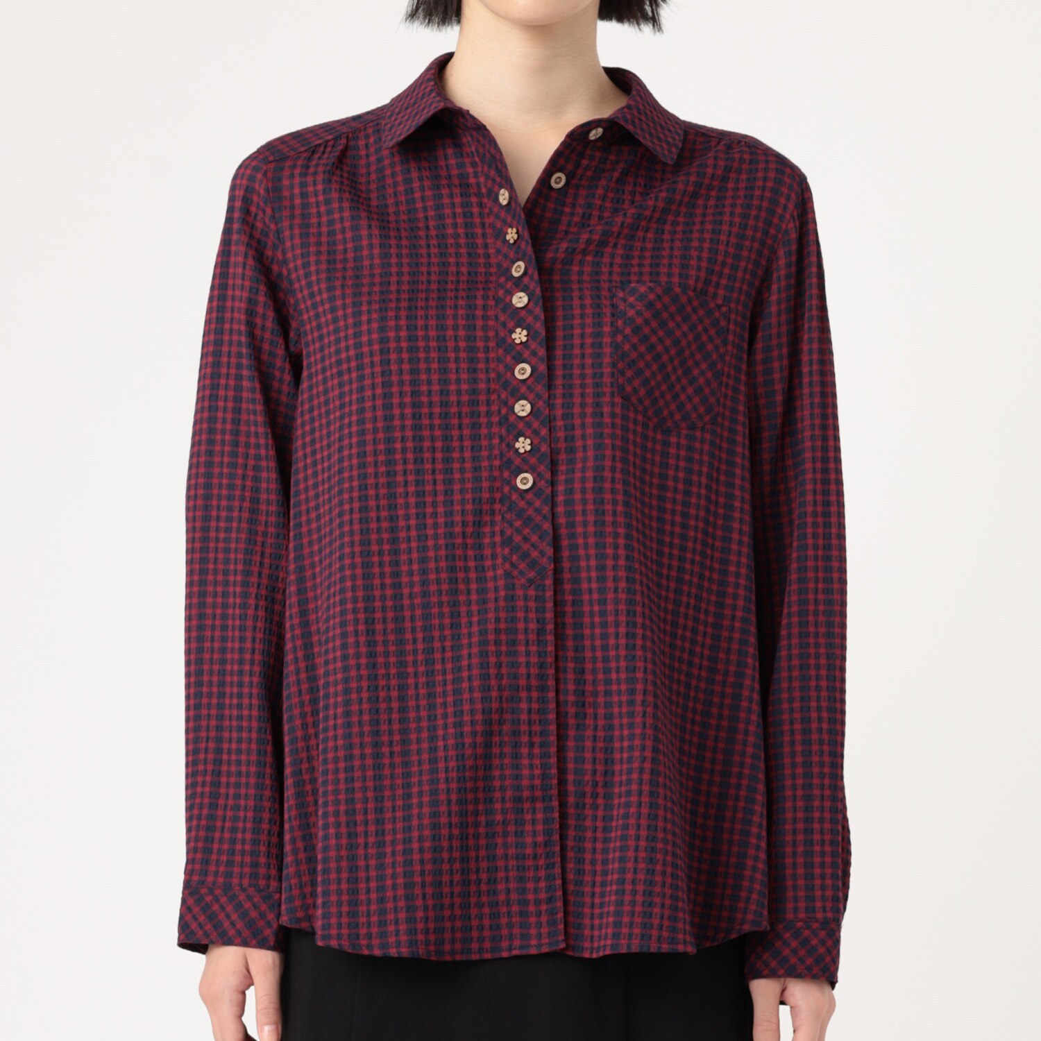 ダジュール ギンガムチェック ブラウス