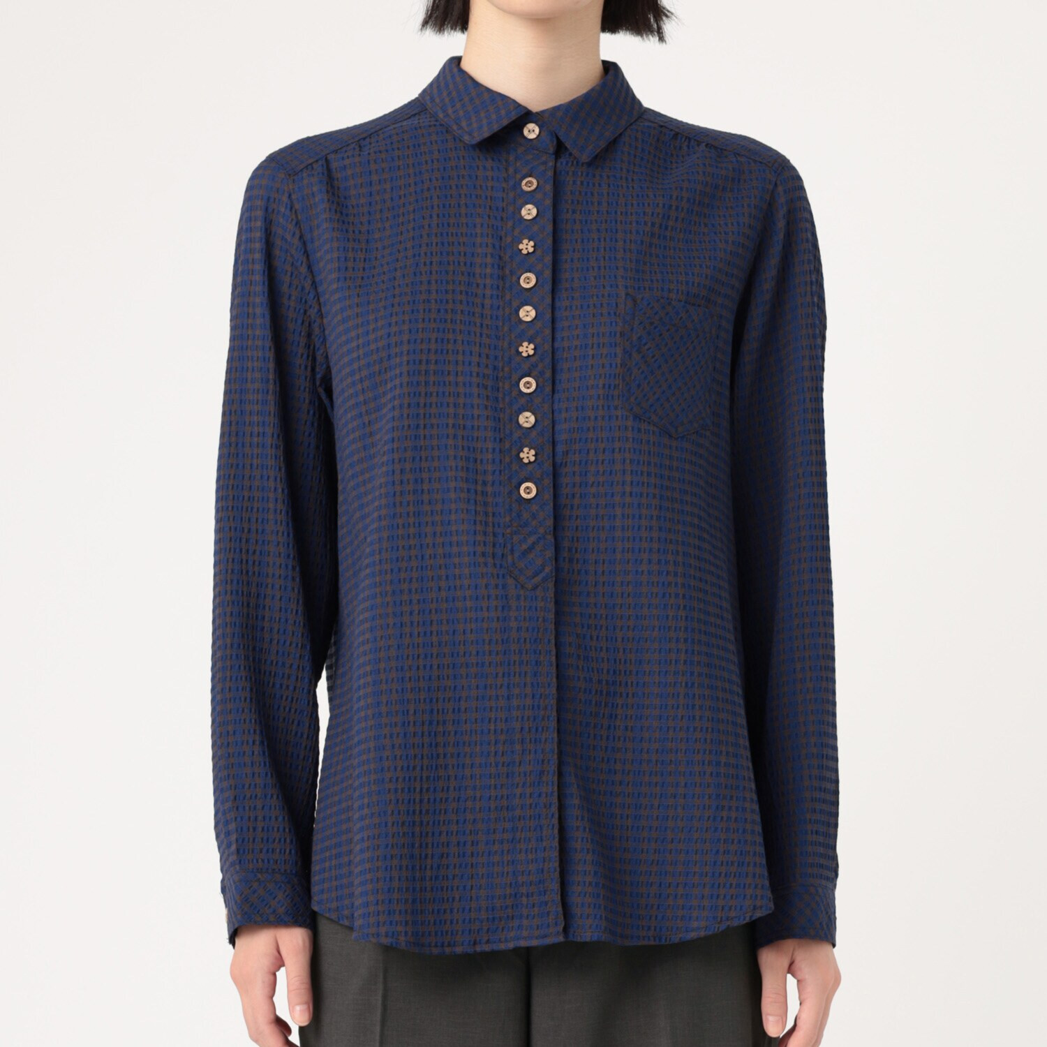 ダジュール ギンガムチェック ブラウス