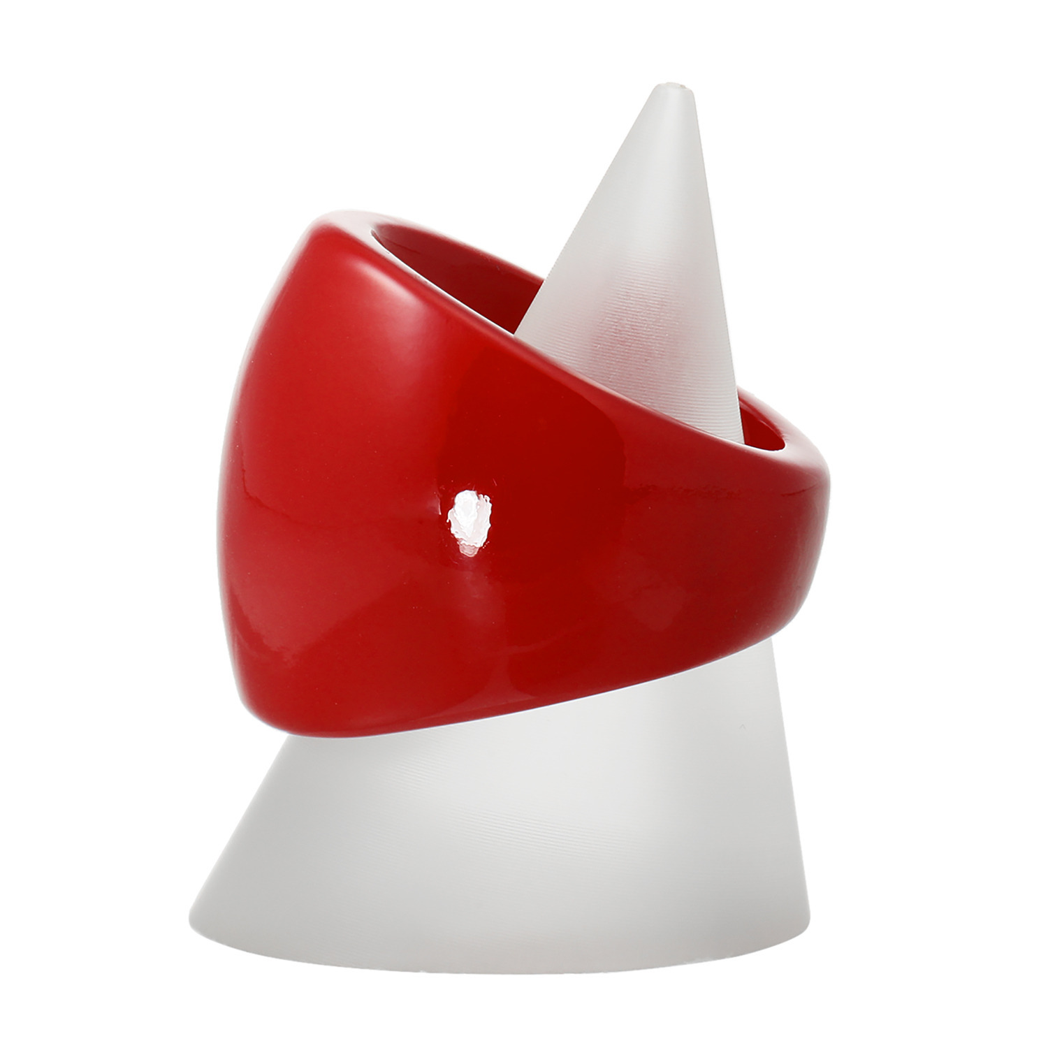 ミル・レーヴ 水牛 ルージュレッドカラー ボリュームリング