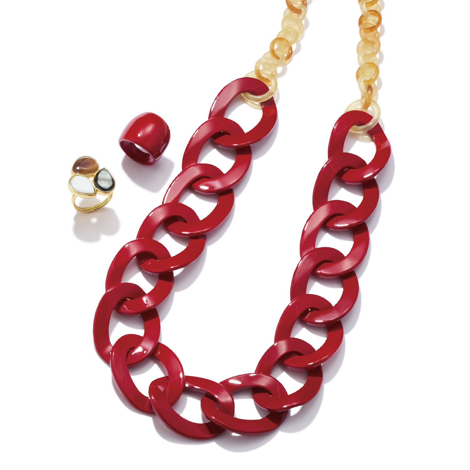 ミル・レーヴ 水牛 ルージュレッドカラー ボリュームリング