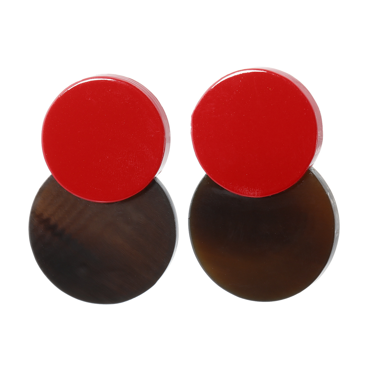 ミル・レーヴ 水牛 デザイン イヤリング／ピアス