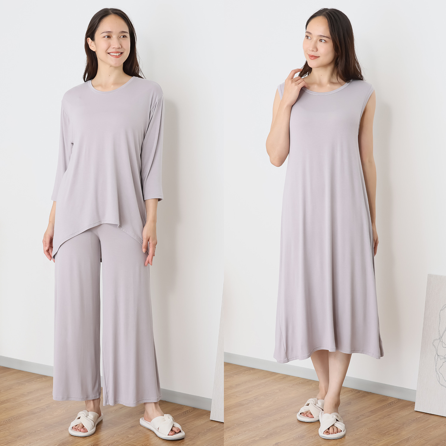 ジュエル 着ていて気持ちいい！ 天然由来のやさしい肌触り コーディネイトを楽しめる ラウンジウェア３点セット