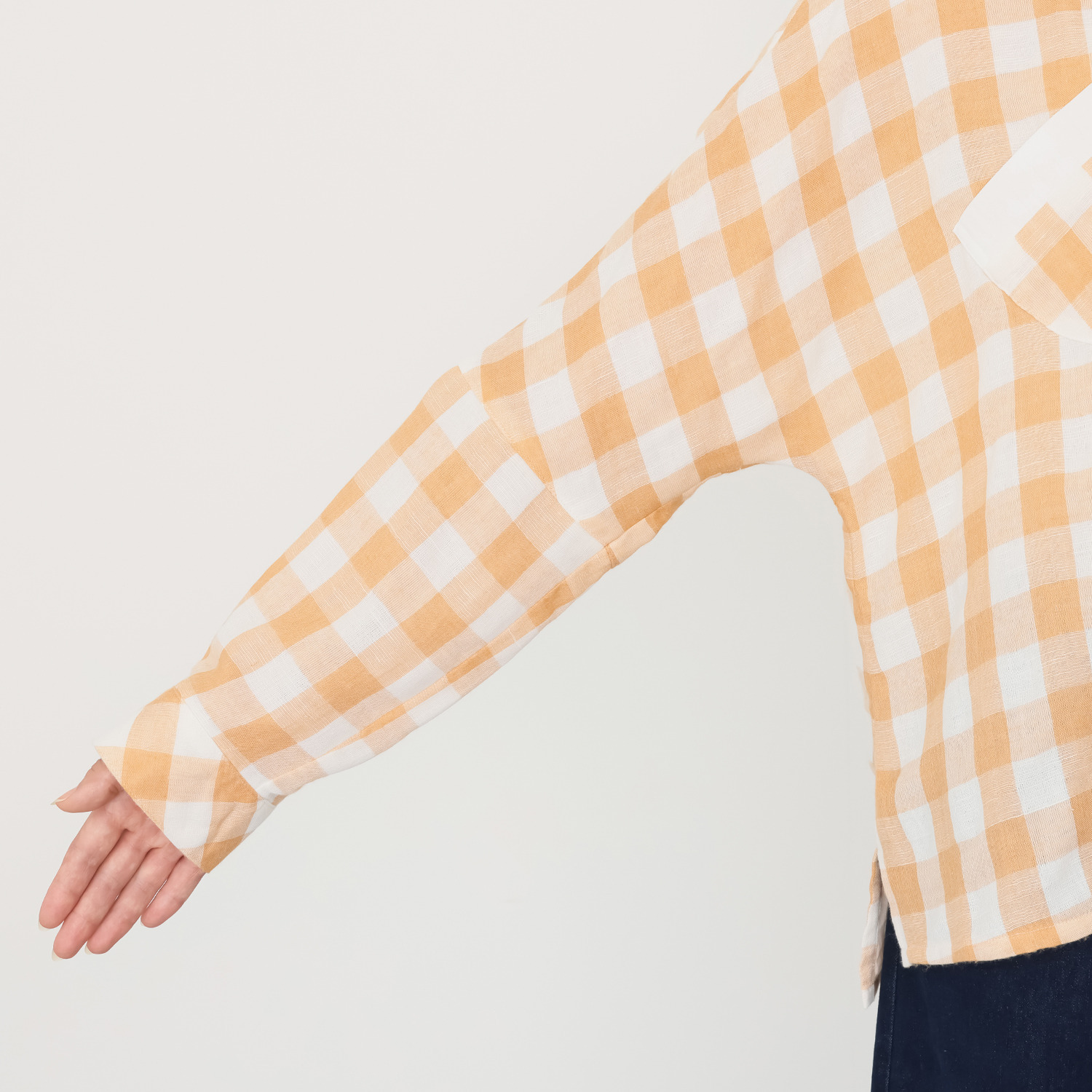 ハヤマ　ブリーズ ドルマンスリーブ 先染めブラウス