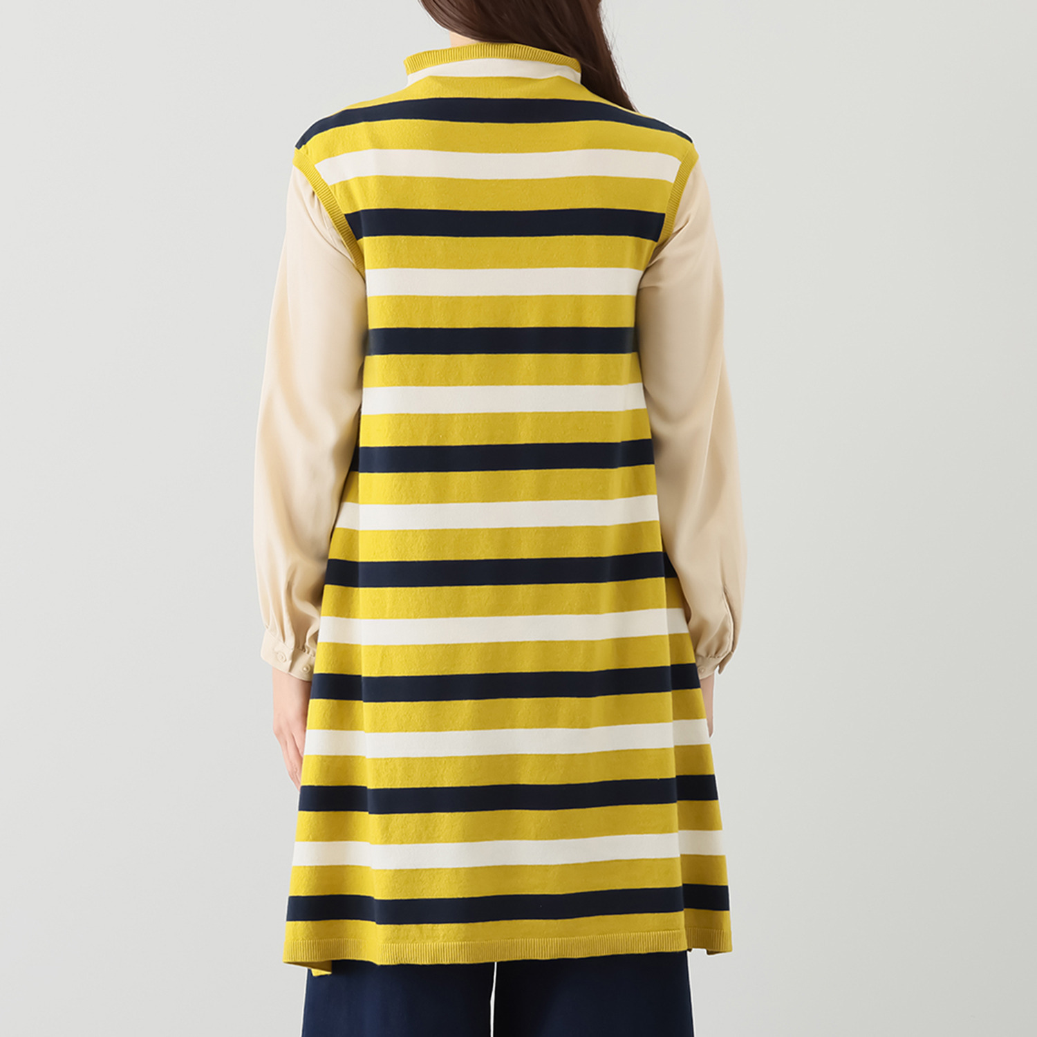 ハヤマ　ブリーズ ボーダー柄 ロングチュニック