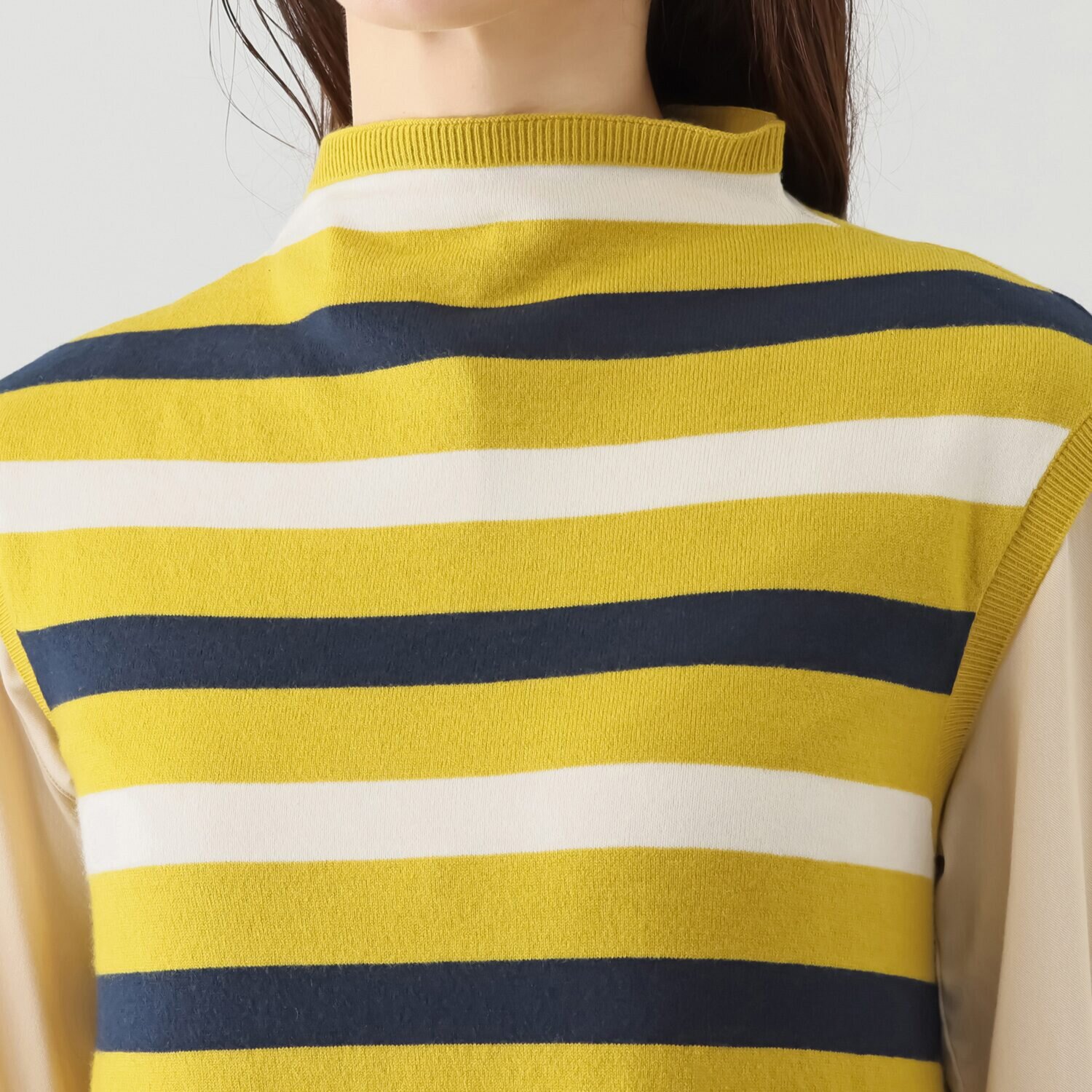 ハヤマ　ブリーズ ボーダー柄 ロングチュニック