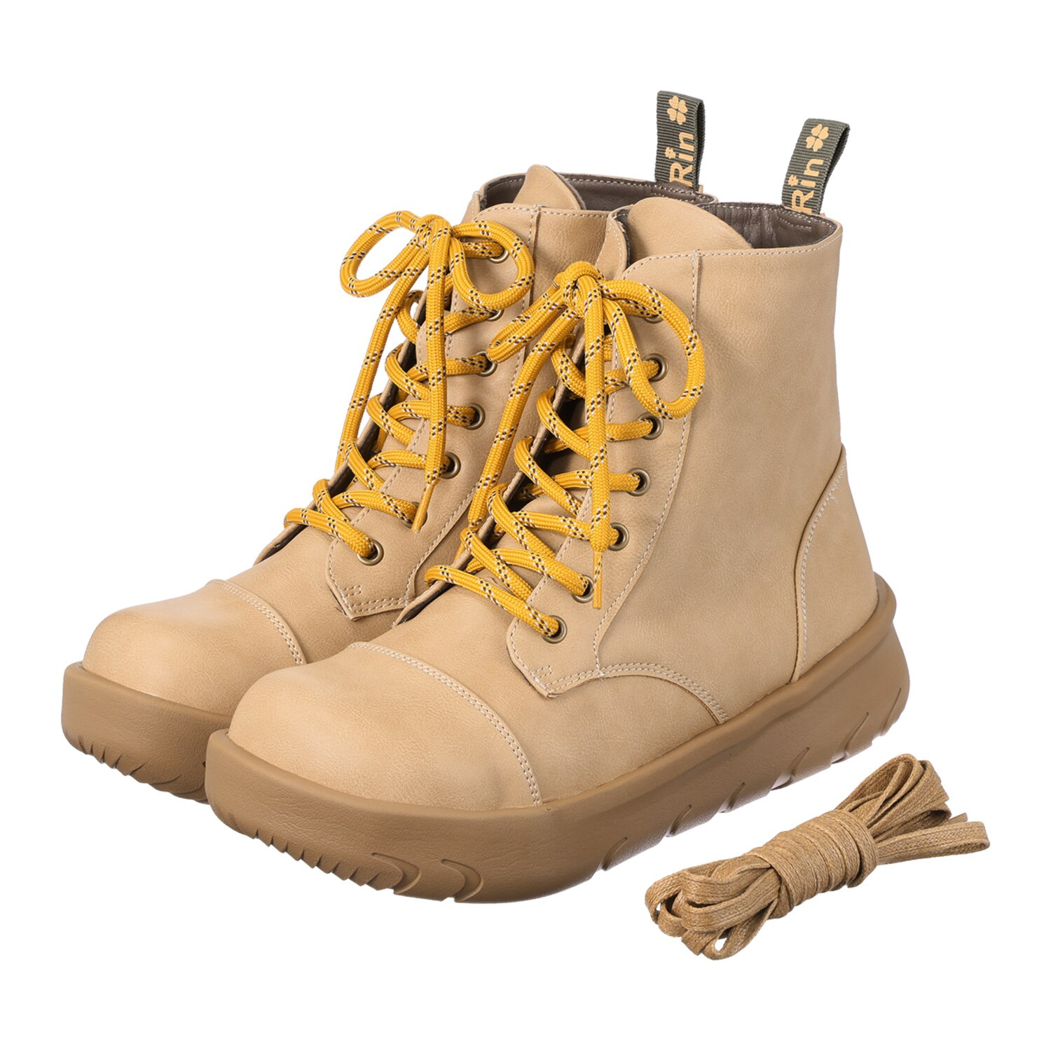 リン・クローバー 脱ぎ履きが簡単！ ひもアレンジも楽しめる 大人のための 軽量ショートブーツ