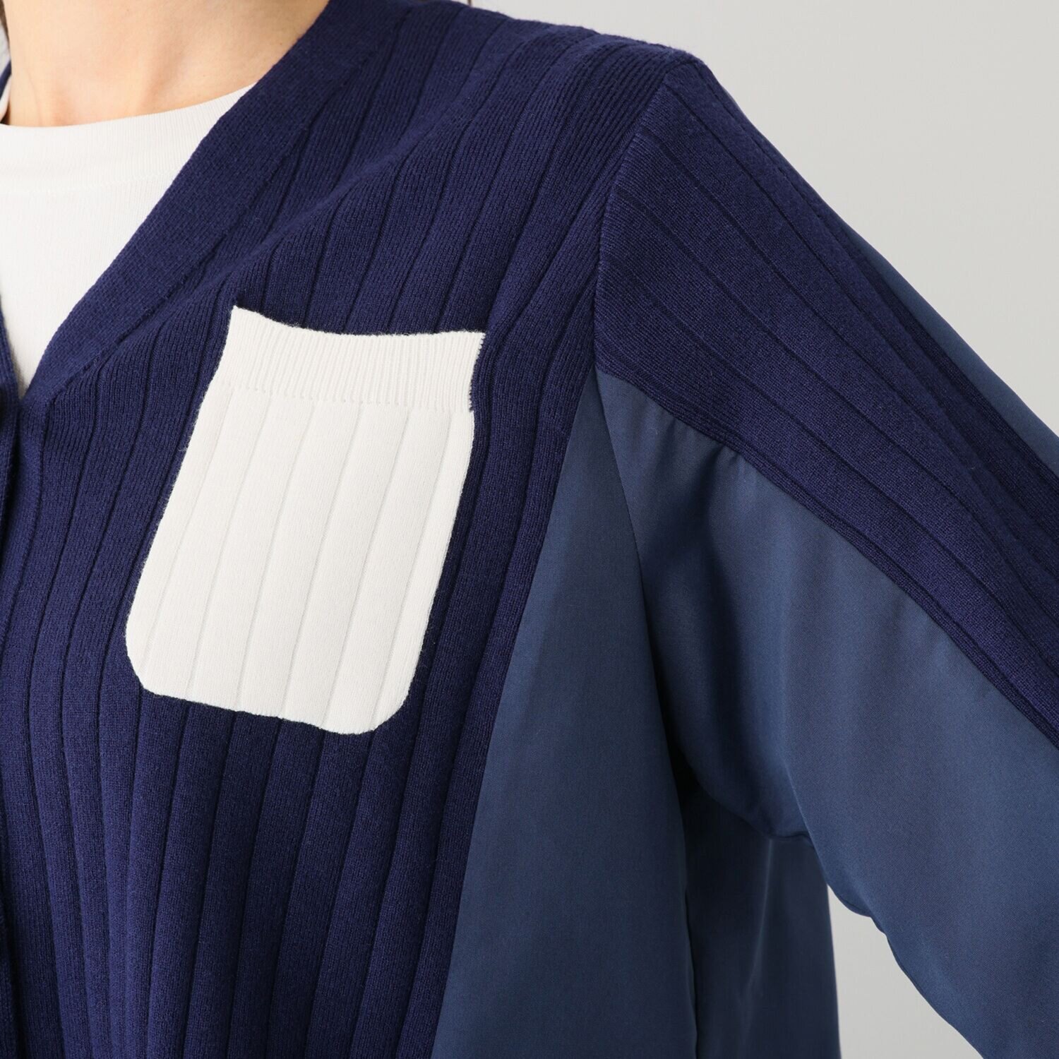 ラブソル 異素材ドッキング カーディガン