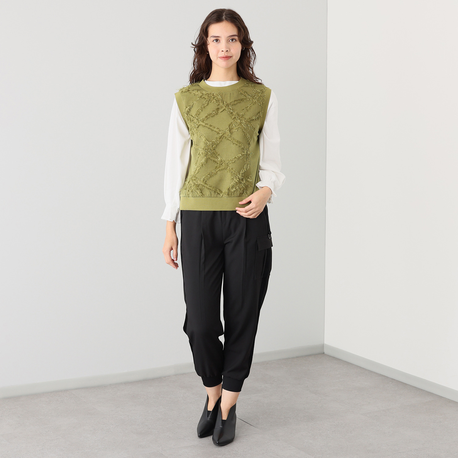 ラブソル ベロアライン カーゴパンツ