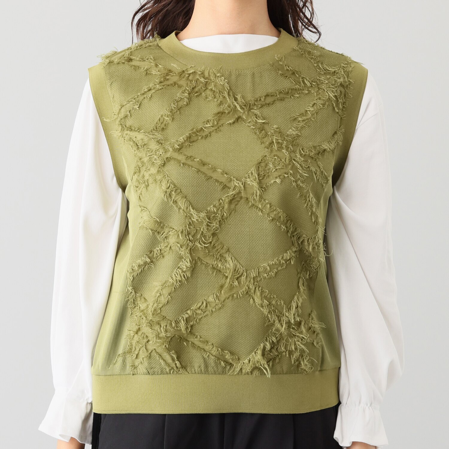 ラブソル カットジャガード フラワーベスト