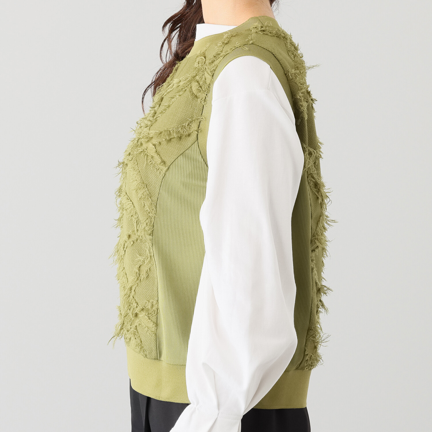 ラブソル カットジャガード フラワーベスト