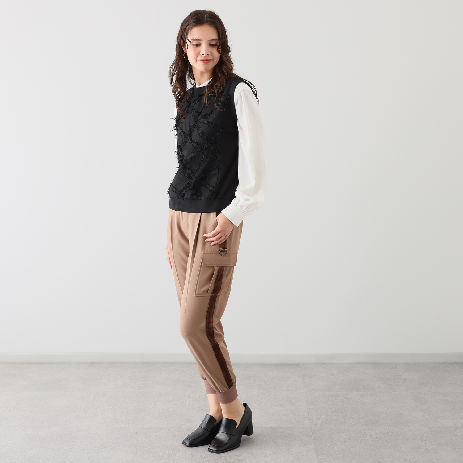 ラブソル カットジャガード フラワーベスト