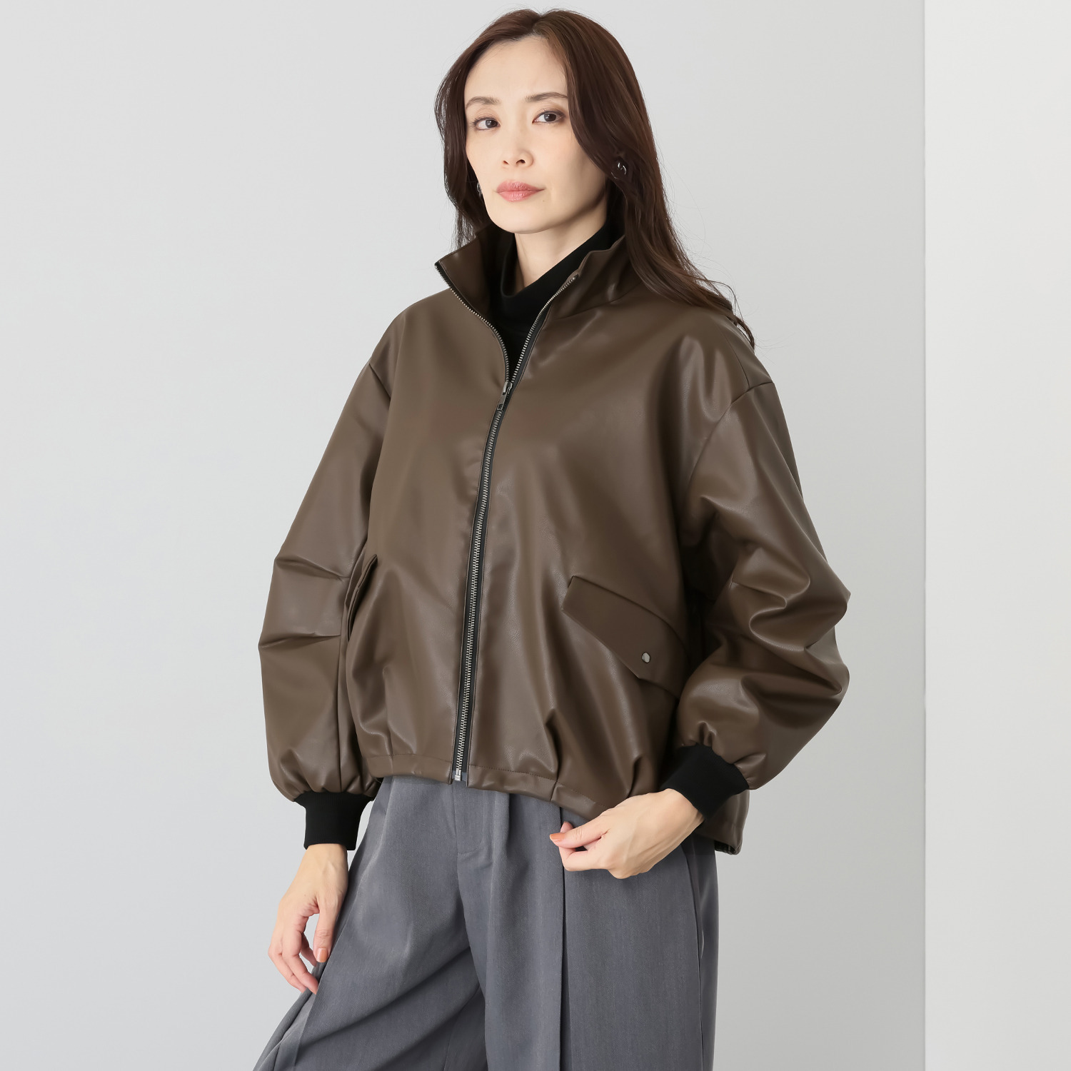 ヨウゾウカタブキ 合成皮革 オーバージャケット