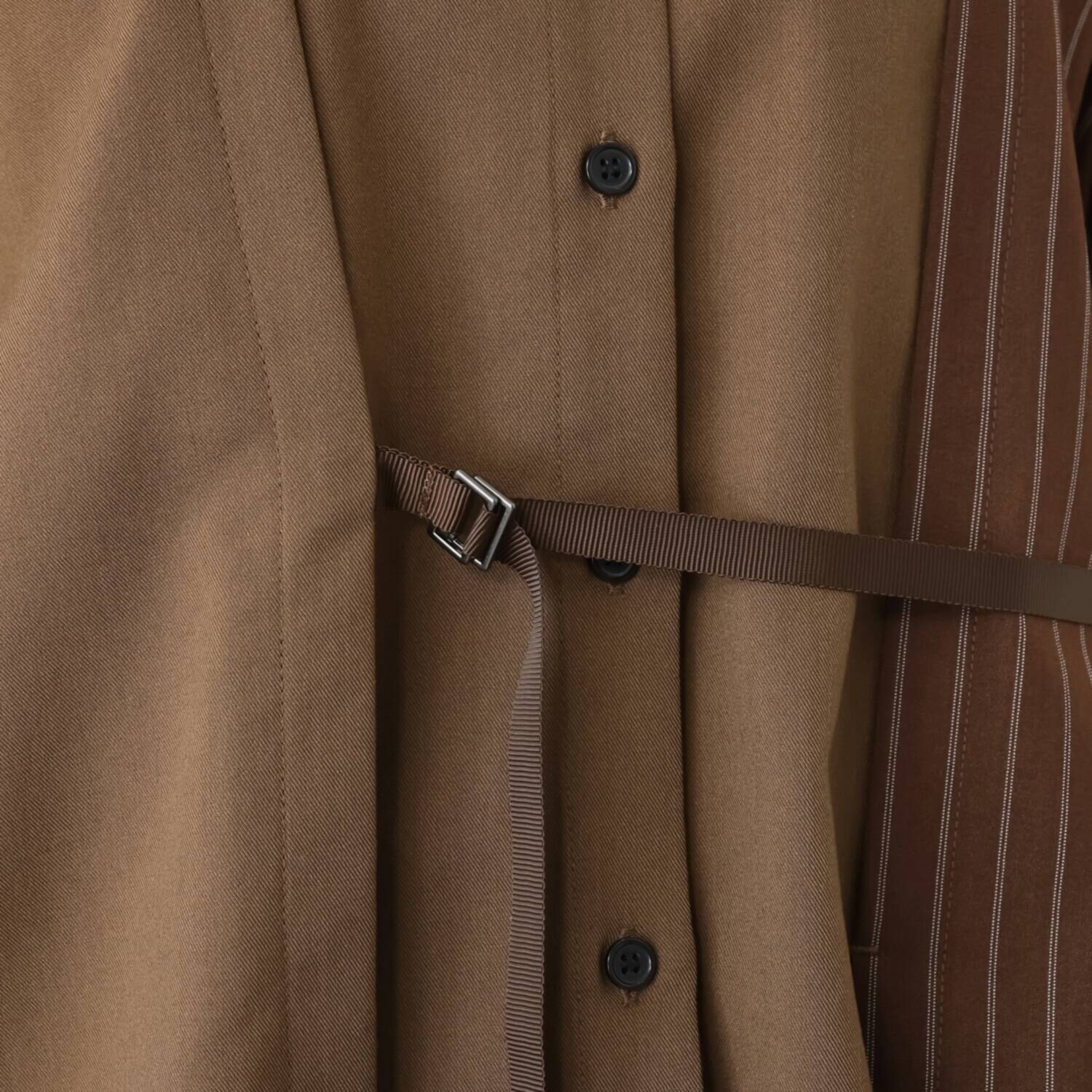 ヨウゾウカタブキ 切替ストライプシャツ