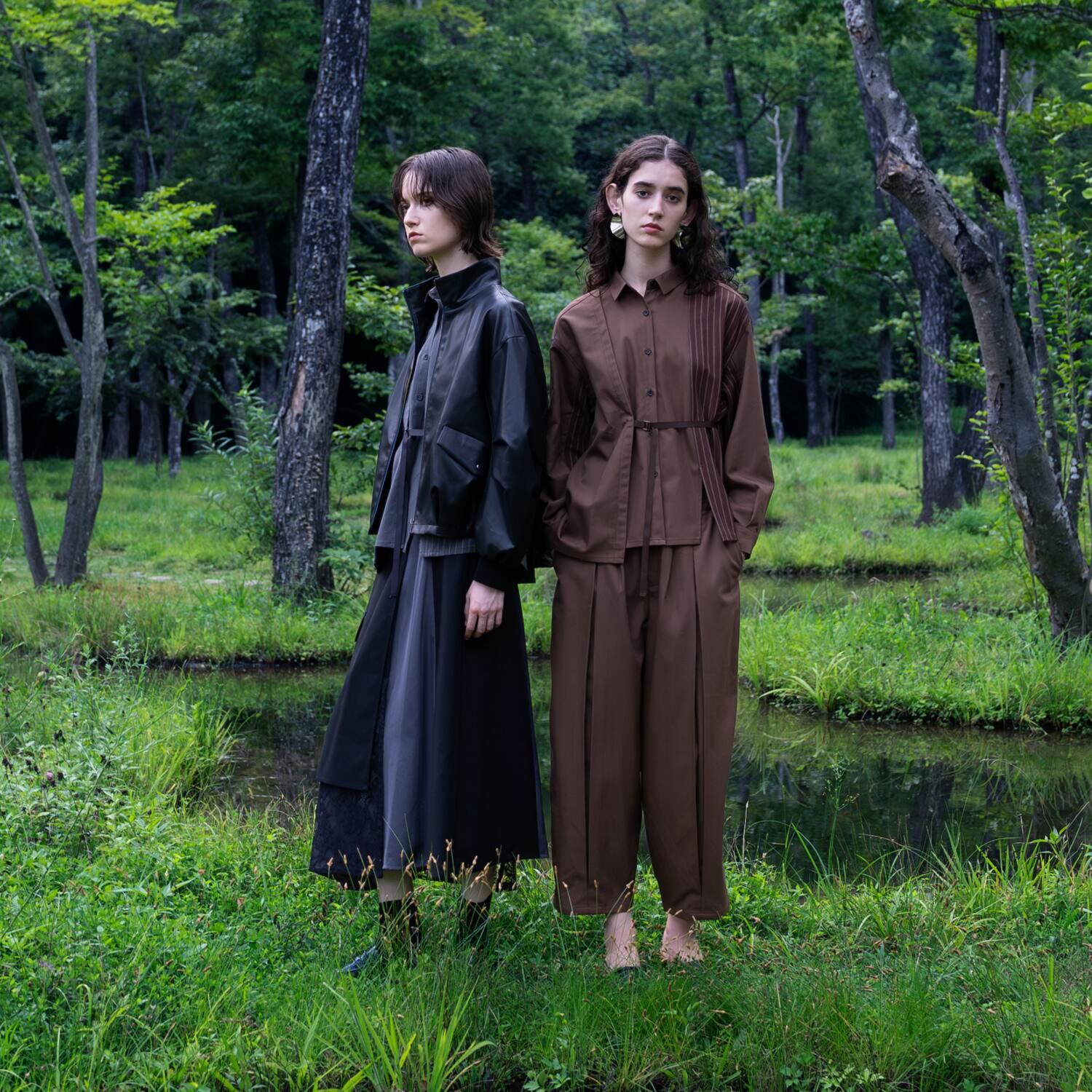 ヨウゾウカタブキ 切替ストライプシャツ