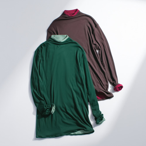 天使の綿シフォン モックネック リバーシブルLL 2枚セット 楽天