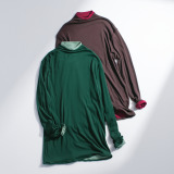 天使の綿シフォン モックネック リバーシブル...