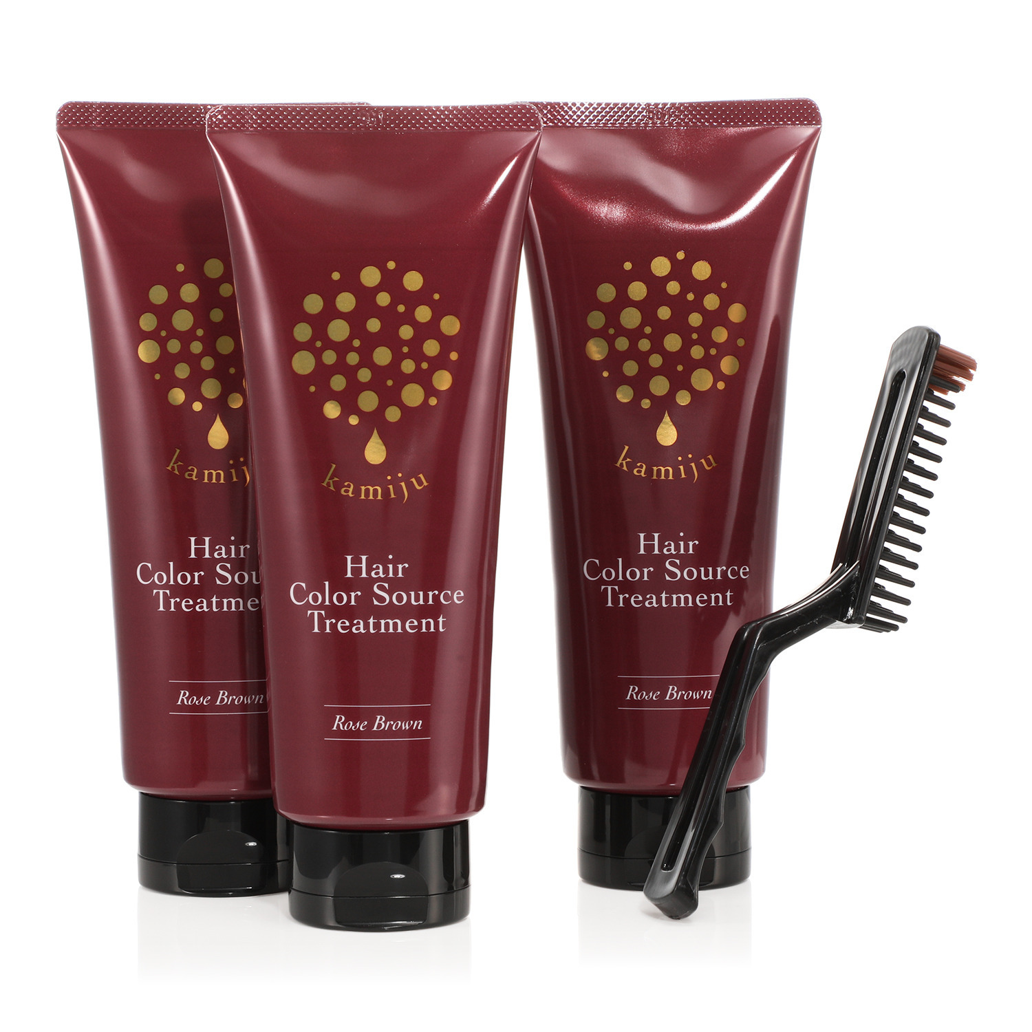 カミージュ 新発想！ 白髪を染めながら 髪を補修する ヘアカラーソース ３本特別セット