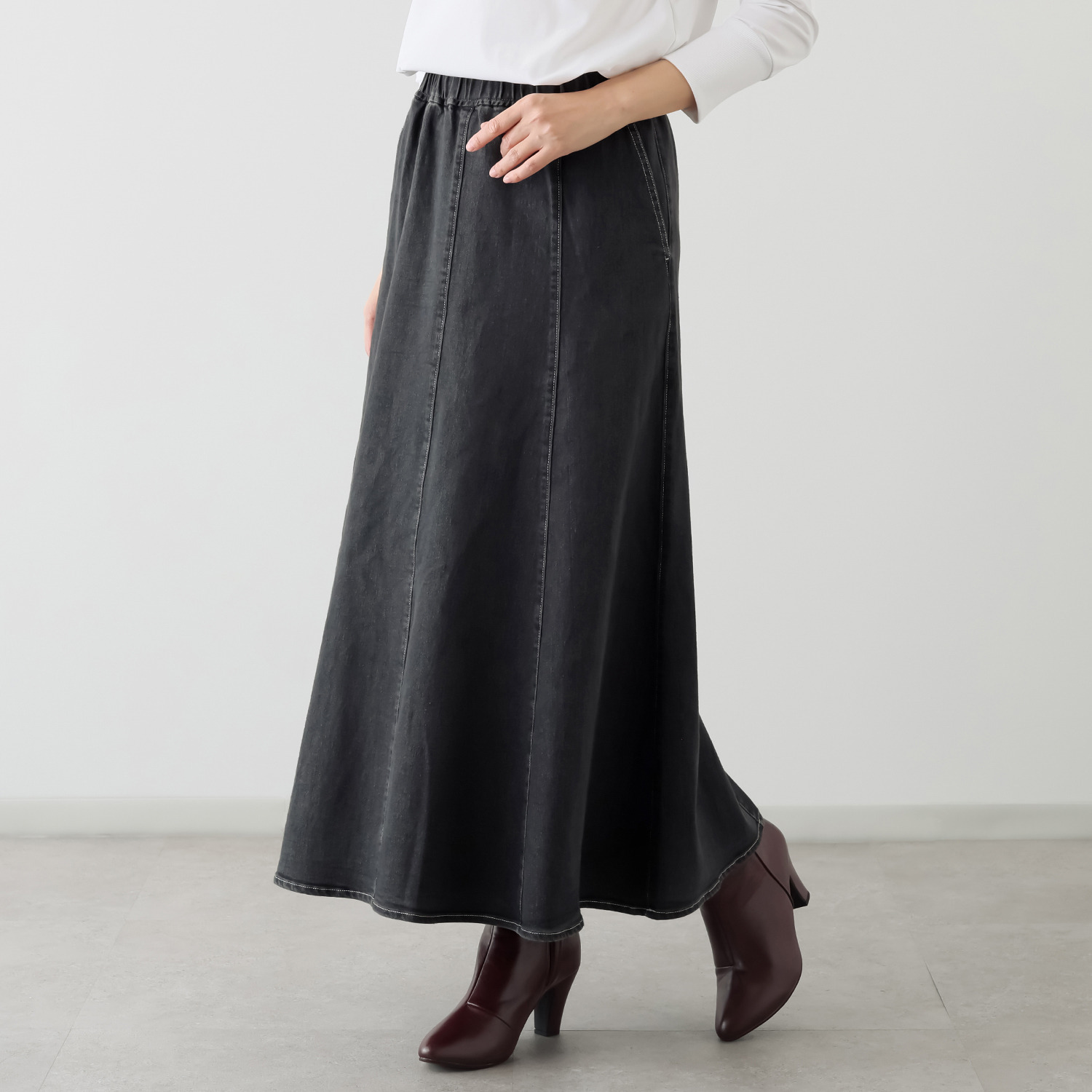 イシカワラボ★ヒトミ ストレッチデニム ８枚接ぎ マーメイドスカート