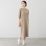 イシカワラボ★ヒトミ ソフトダンボール 袖コンシャス バックファスナーデザイン ワンピース