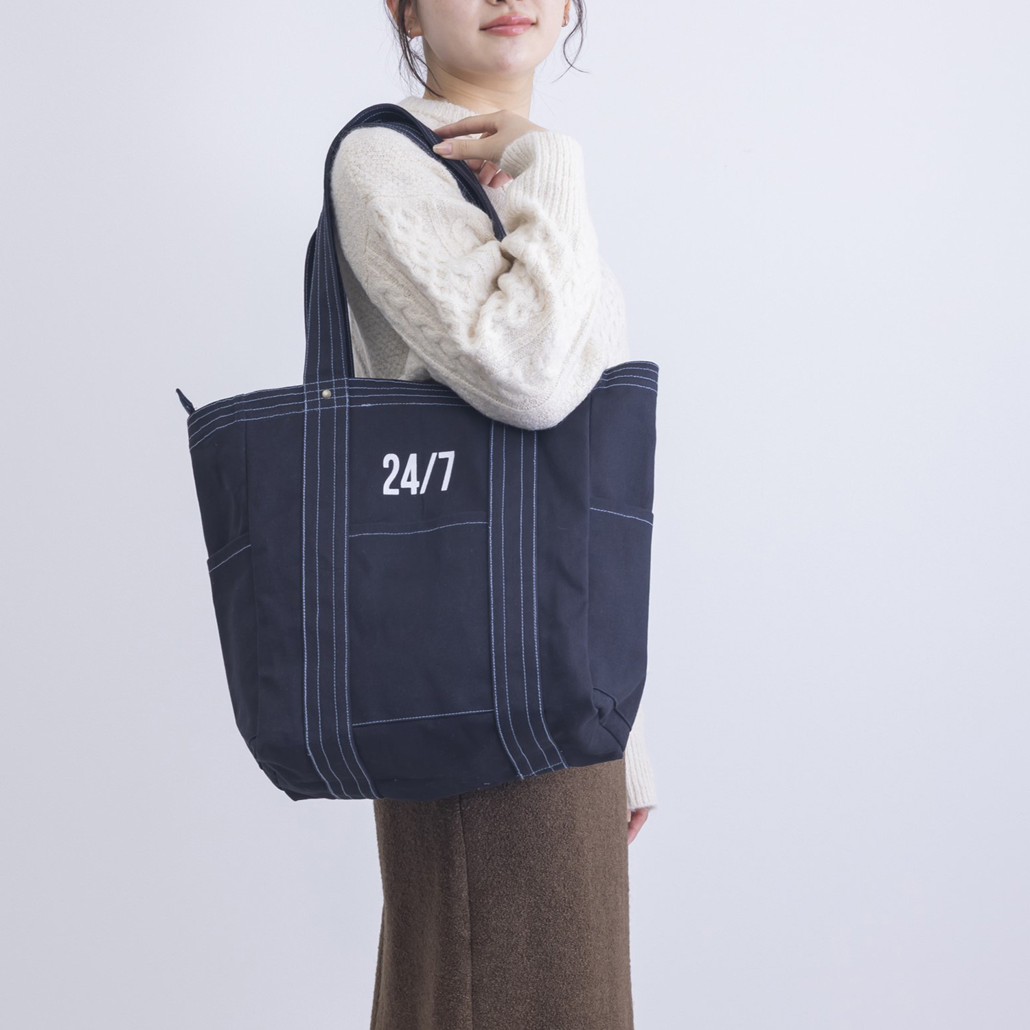 かわいい雑貨屋さん グロリア インド製 キャンバスステッチ トートバッグ