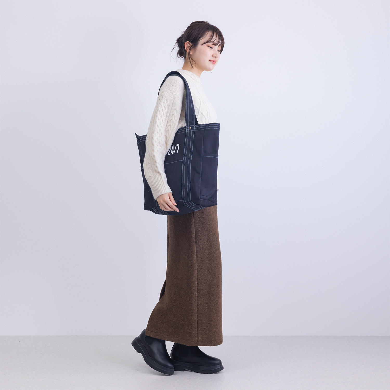 かわいい雑貨屋さん グロリア インド製 キャンバスステッチ トートバッグ