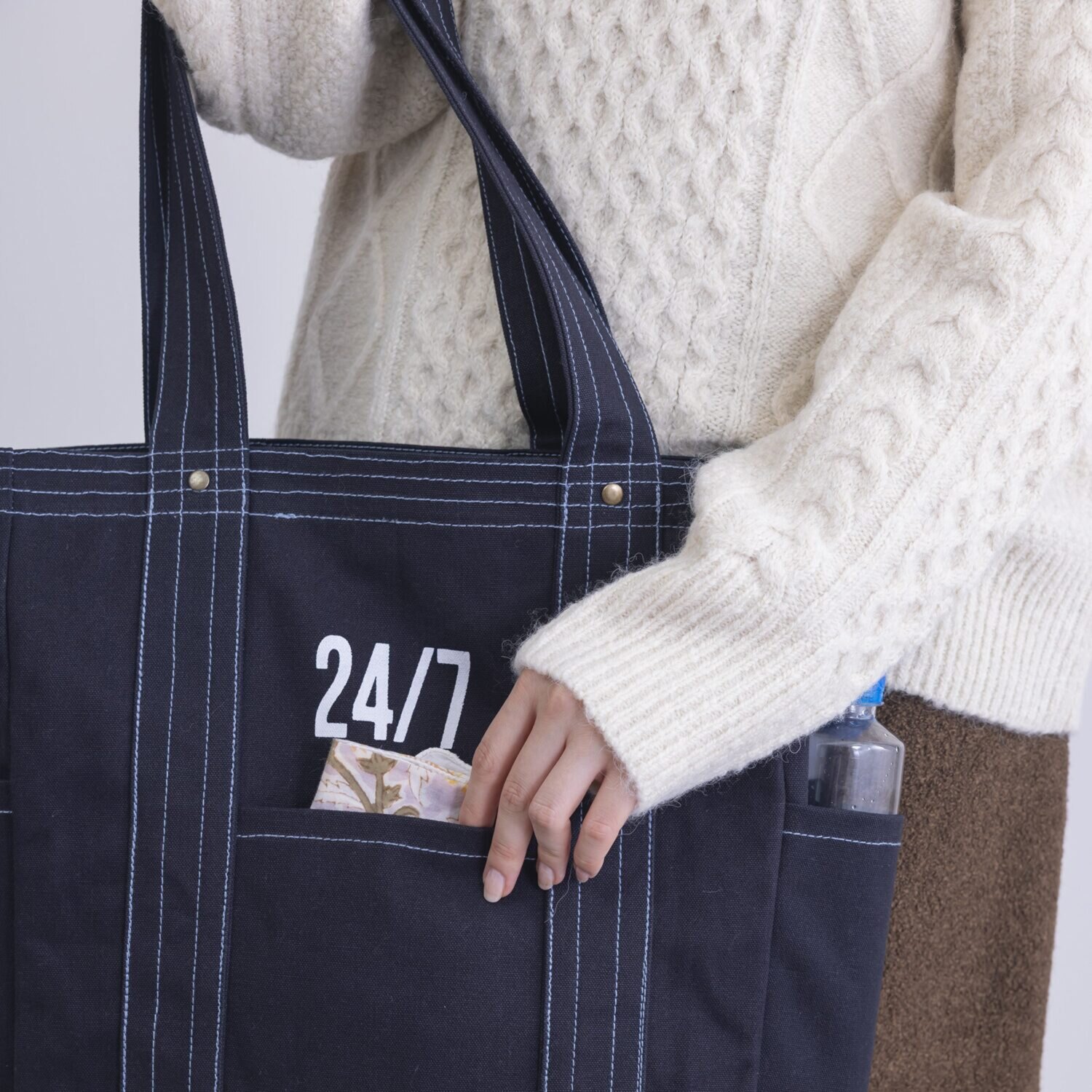 かわいい雑貨屋さん グロリア インド製 キャンバスステッチ トートバッグ