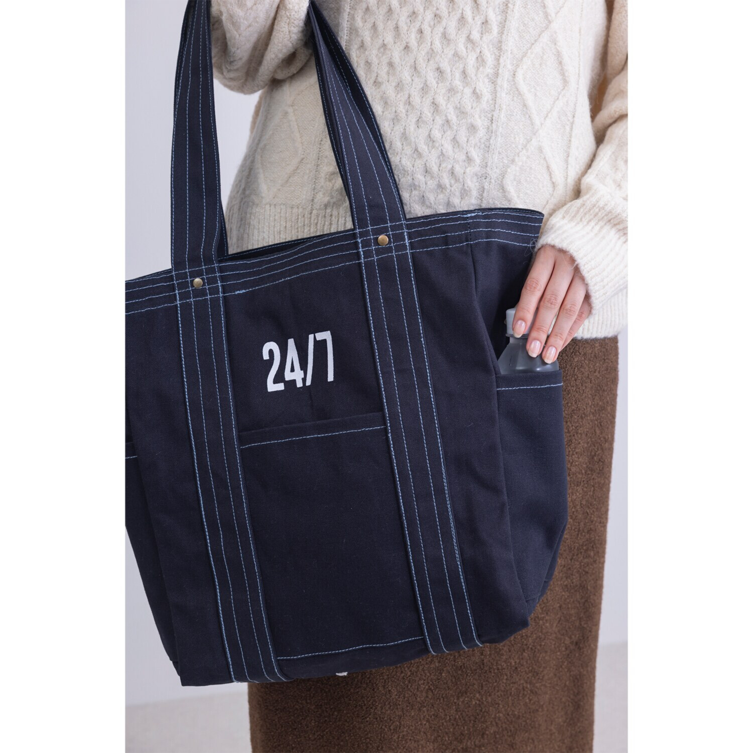 かわいい雑貨屋さん グロリア インド製 キャンバスステッチ トートバッグ