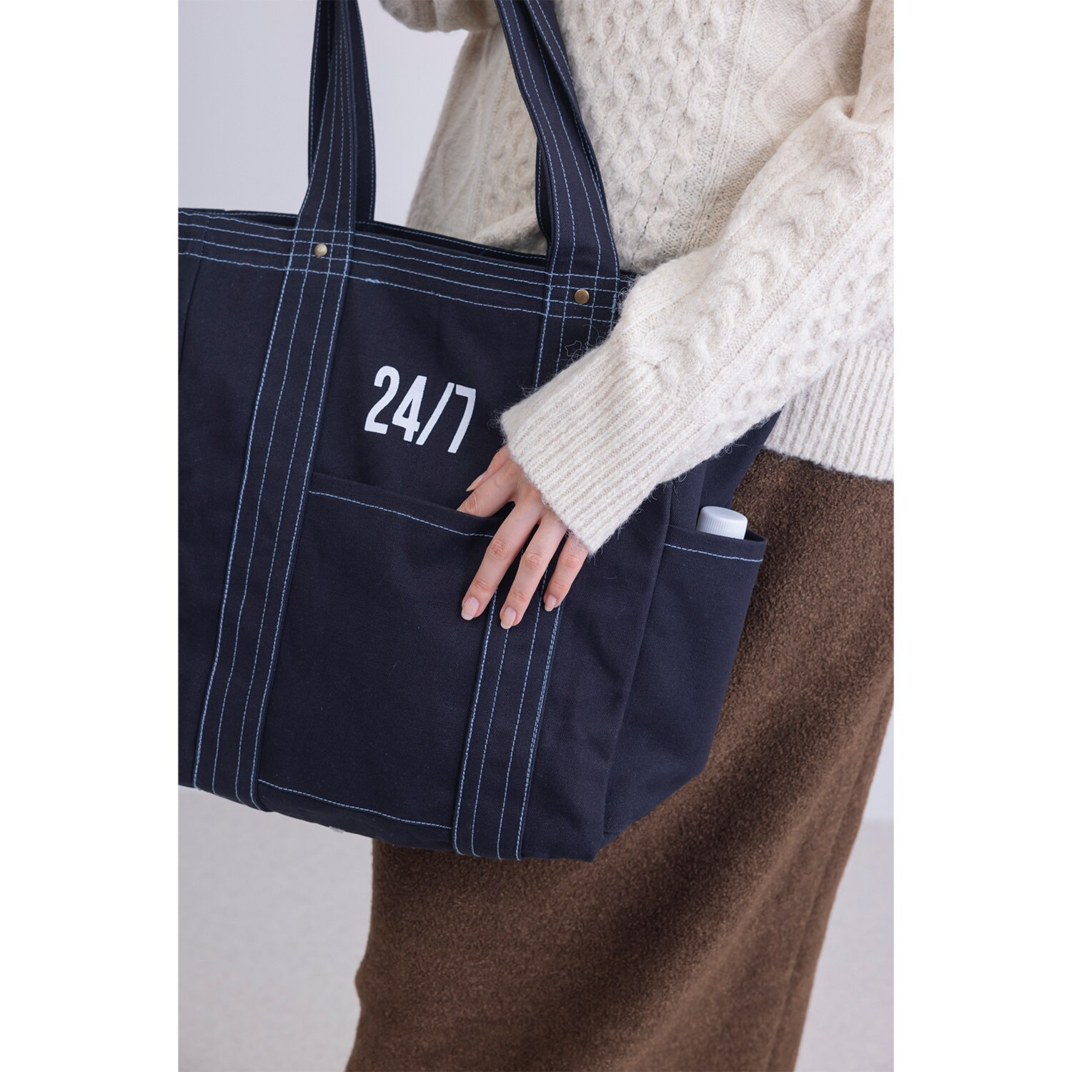 かわいい雑貨屋さん グロリア インド製 キャンバスステッチ トートバッグ