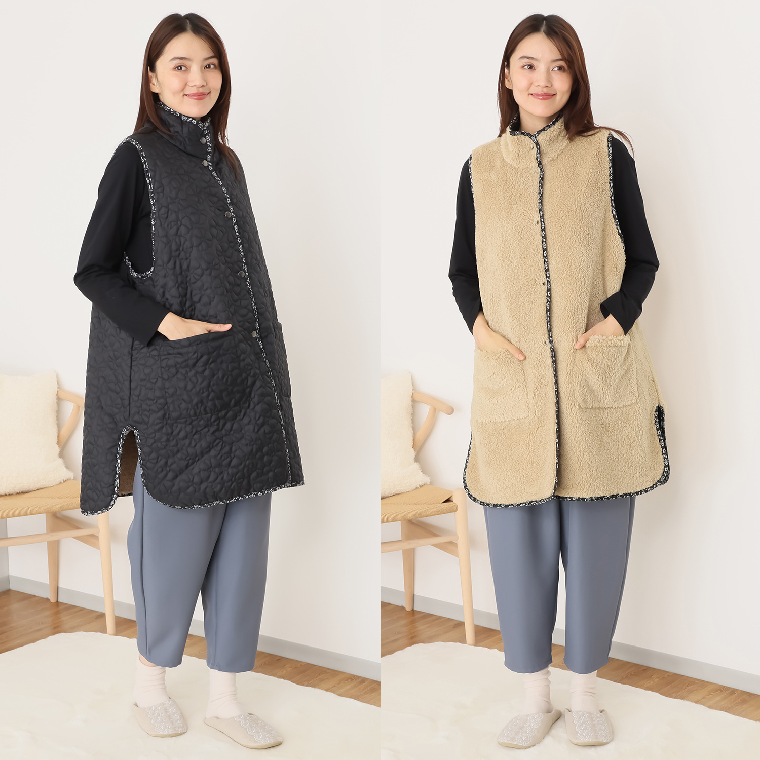 着やすさ、動きやすさ、 快適さを追求 レップ フラワーキルト 暮らしウェア