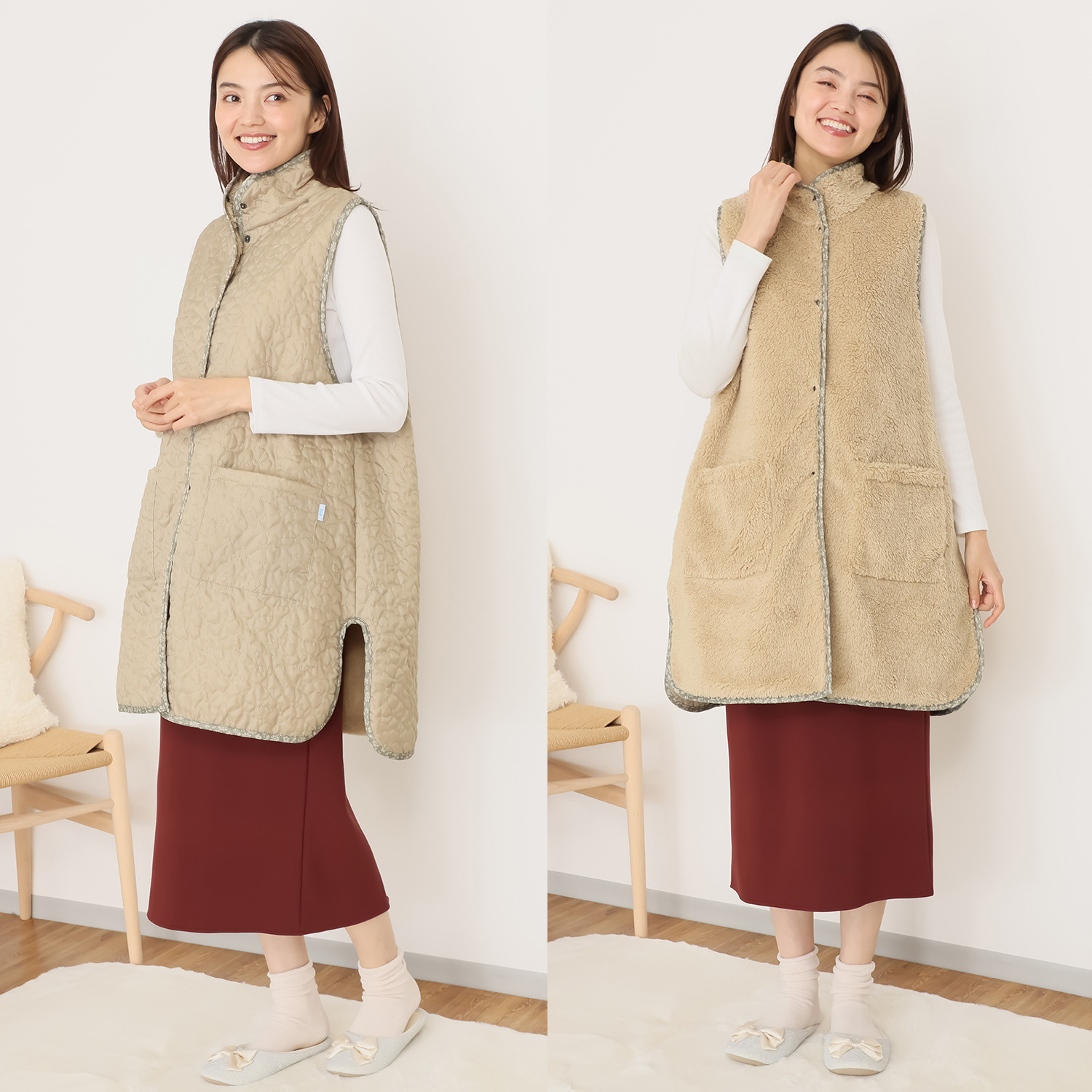 着やすさ、動きやすさ、 快適さを追求 レップ フラワーキルト 暮らしウェア