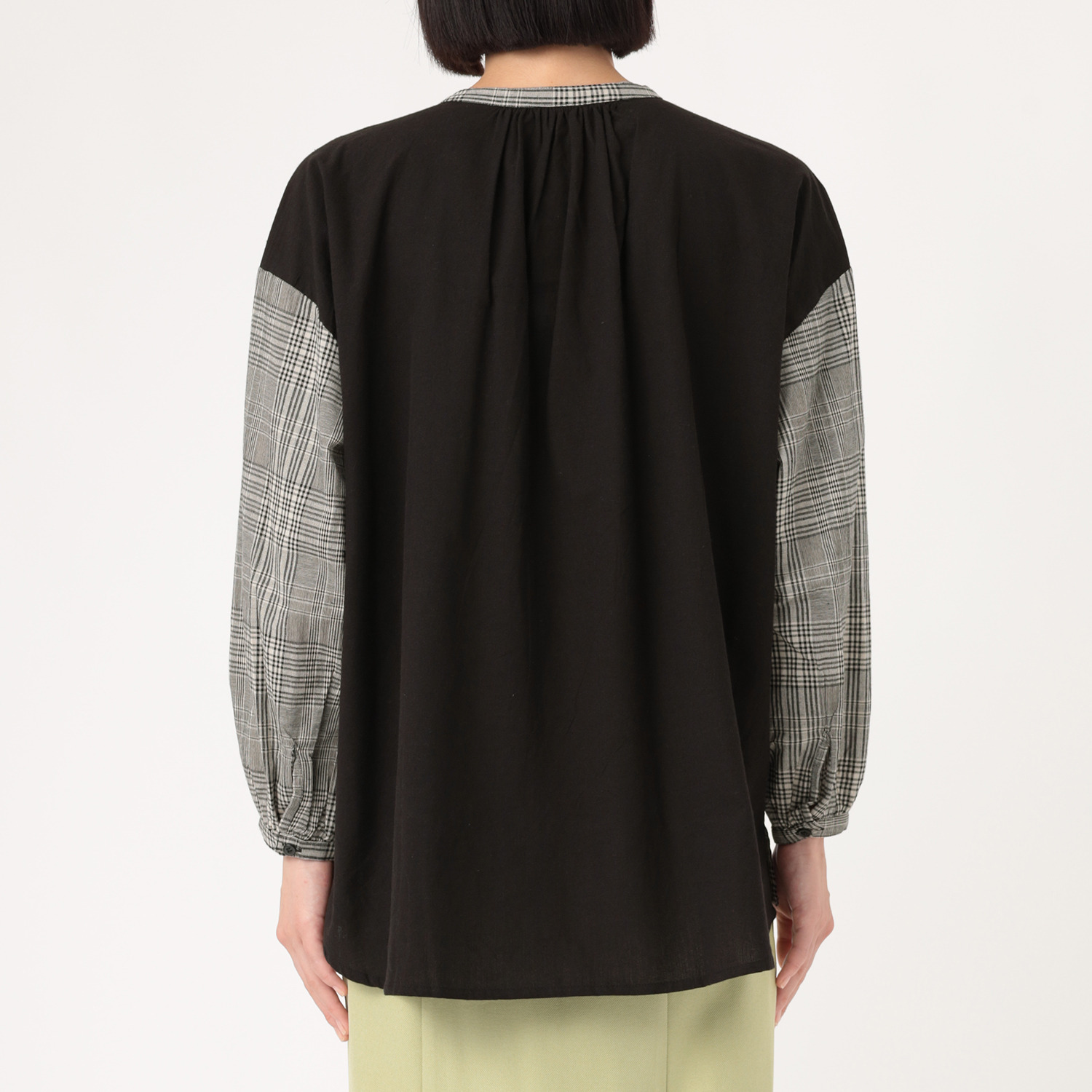 エムエムオー コットン１００％ 先染めキャンブリック チェックブラウス