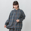 エムエムオー 綿１００％ 先染めツイル チェックブラウス
