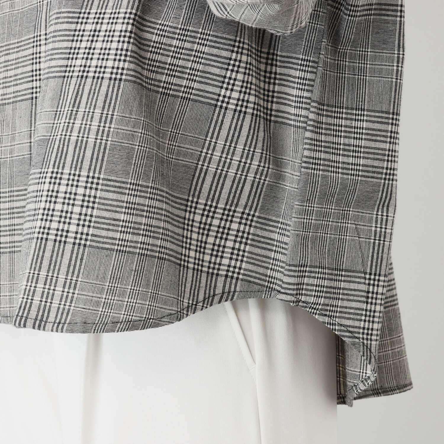エムエムオー ギャザーチェックブラウス